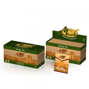 Manida Earl Grey Black Tea - Ceylon Black Tea Box - 25 Tea Bags 50g