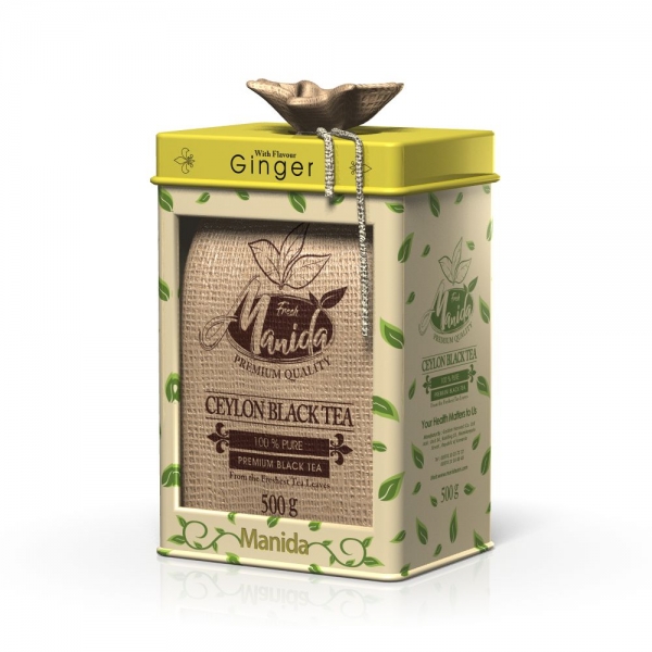 Manida Ginger Tea Box - Ceylon Black Tea - Premium Black Tea - 500g